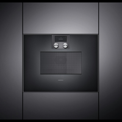 Gaggenau bm450100, 400 series, built-in compact oven with microwave function, 60 x 45 cm, door hinge: right, anthracite