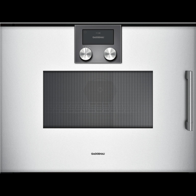Gaggenau bmp250130, 200 series, built-in compact oven with microwave function, 60 x 45 cm, door hinge: right, silver