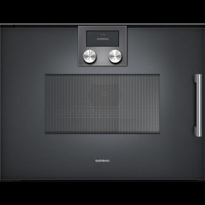Gaggenau bmp251100, 200 series, built-in compact oven with microwave function, 60 x 45 cm, door hinge: left, anthracite