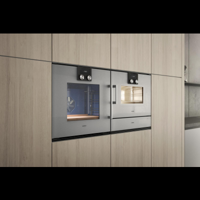 Gaggenau bop250112, series 200, built-in oven, 60 x 60 cm, door hinge: right, metallic