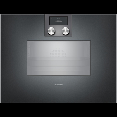 Gaggenau bs470102, 400 series, built-in compact steam oven, 60 x 45 cm, door hinge: right, anthracite