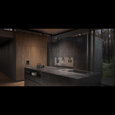 Gaggenau bs470112, 400 series, built-in compact steam oven, 60 x 45 cm, door hinge: right, stainless steel behind glass