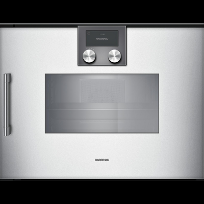 Gaggenau bsp250131, series 200, built-in compact steam oven, 60 x 45 cm, door hinge: right, silver