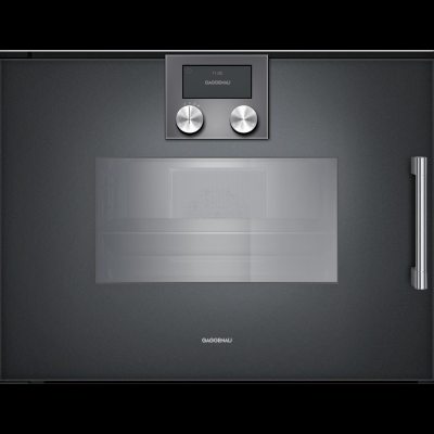 Gaggenau bsp251101, 200 series, built-in compact steam oven, 60 x 45 cm, door hinge: left, anthracite
