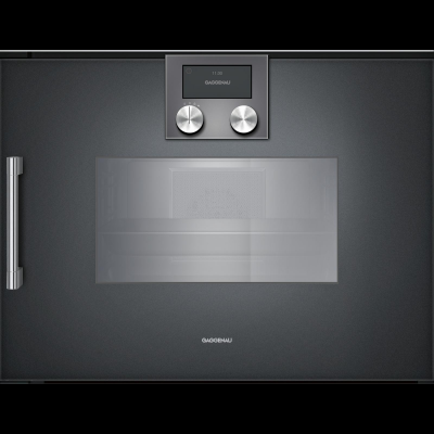 Gaggenau bsp260101, 200 series, built-in compact steam oven, 60 x 45 cm, door hinge: right, anthracite