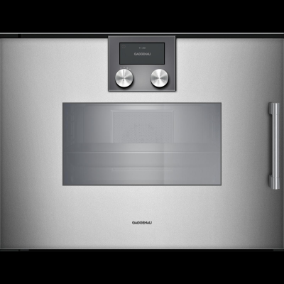 Gaggenau bsp261111, series 200, built-in compact steam oven, 60 x 45 cm, door hinge: left, metallic