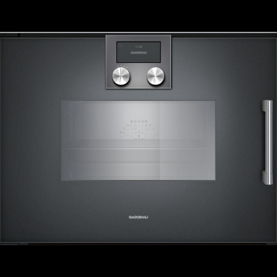 Gaggenau bsp271101, 200 series, built-in compact steam oven, 60 x 45 cm, door hinge: left, anthracite